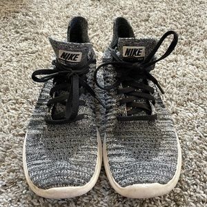 Nike Free RN Flyknit sneakers in grey and white
